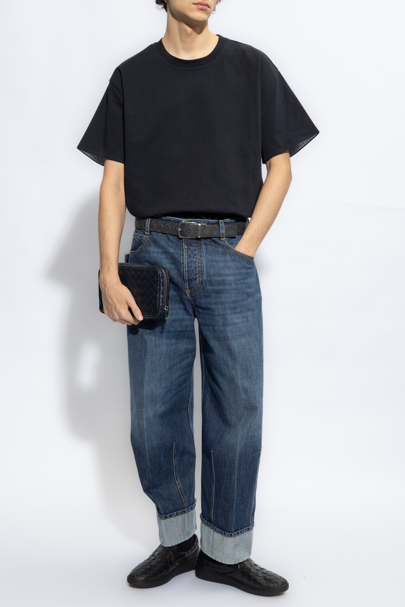 Navy blue Cotton T - shirt Bottega Veneta - Bottega Veneta